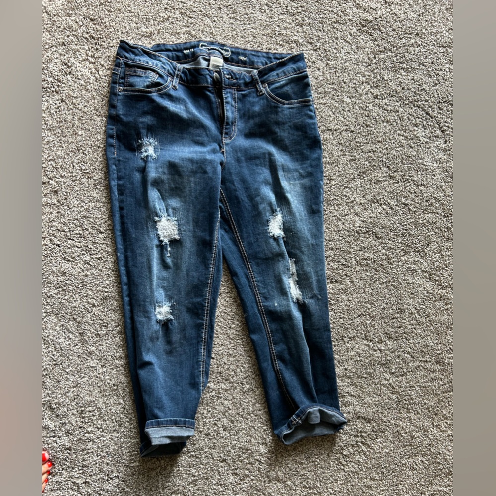 Project Indigo size 12 distressed capri